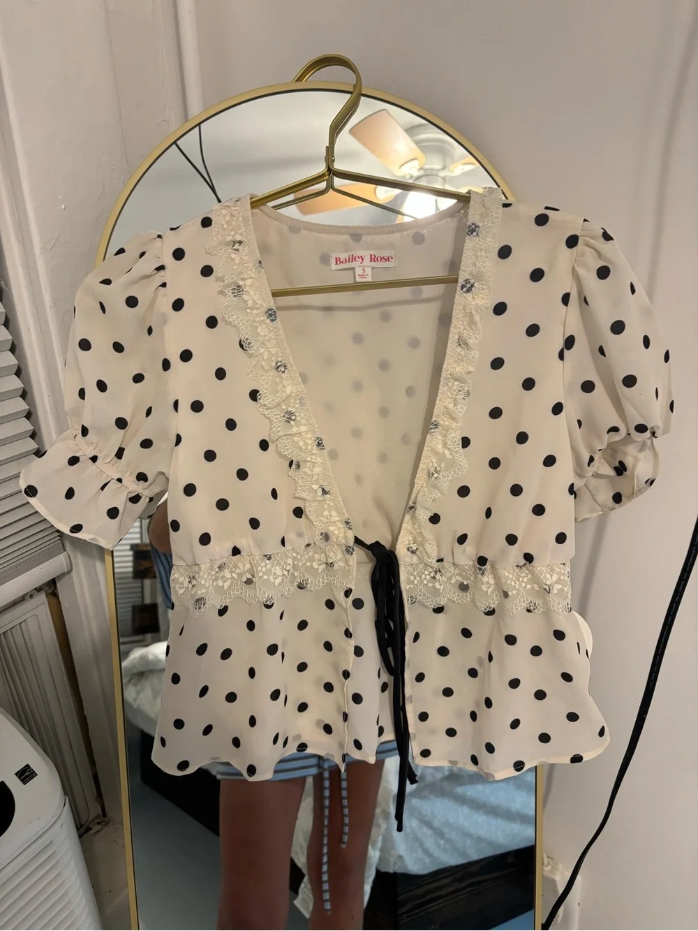 Free People Cream Polka Dot Set